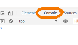 Chrome console tab active