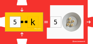 Initialization assignment. k variable is initialized to 5