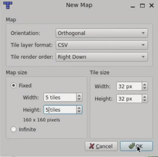 Tiled Creating new map properties