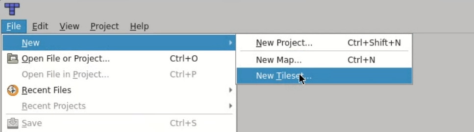 Tiled File > New > New Tileset