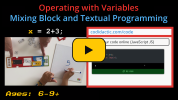 Variable Operations: Coding Activity for Ages: 6 - 9+ [Mixing Block and Textual programming]