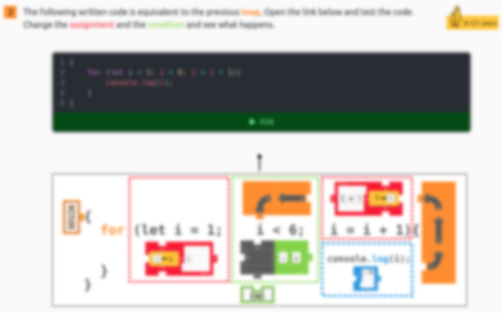 Blurred image of a program of a loop using blocks